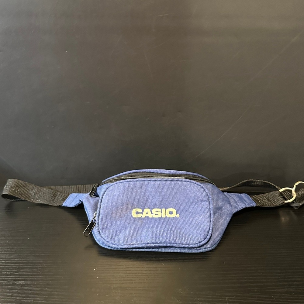 Vintage Casio‎ Blue Canvas Fanny Pack Waist Bag Retro Promo G-Shock Era